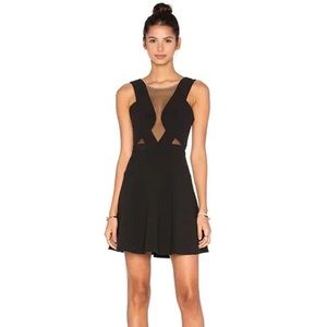 BCBGMAXAZRIA Britney Dress Sheer Cutout Sleeveless Fit & Flare Mini Black Size 2